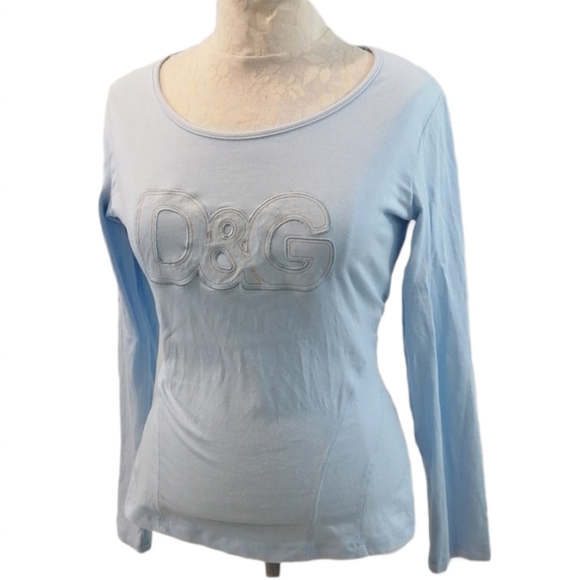 Dolce & Gabbana Vintage Pale Blue Long Sleeve D & G Shirt XLARGE - Picture 8 of 11